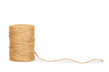 Coil twine isolated on white background, copy space