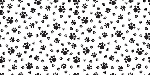 Dog Paw Seamless Pattern vector Cat Paw puppy footprint wallpaper background