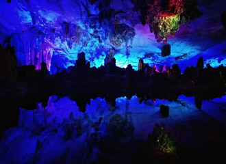 Fototapeta na wymiar Reed Flute Cave in Guilin, Guangxi Province, China