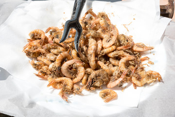 Tasty fried shrimp