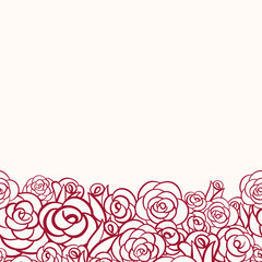 Seamless Rose bed Border, frame. Great for scrapbooking, wallpaper, fabric