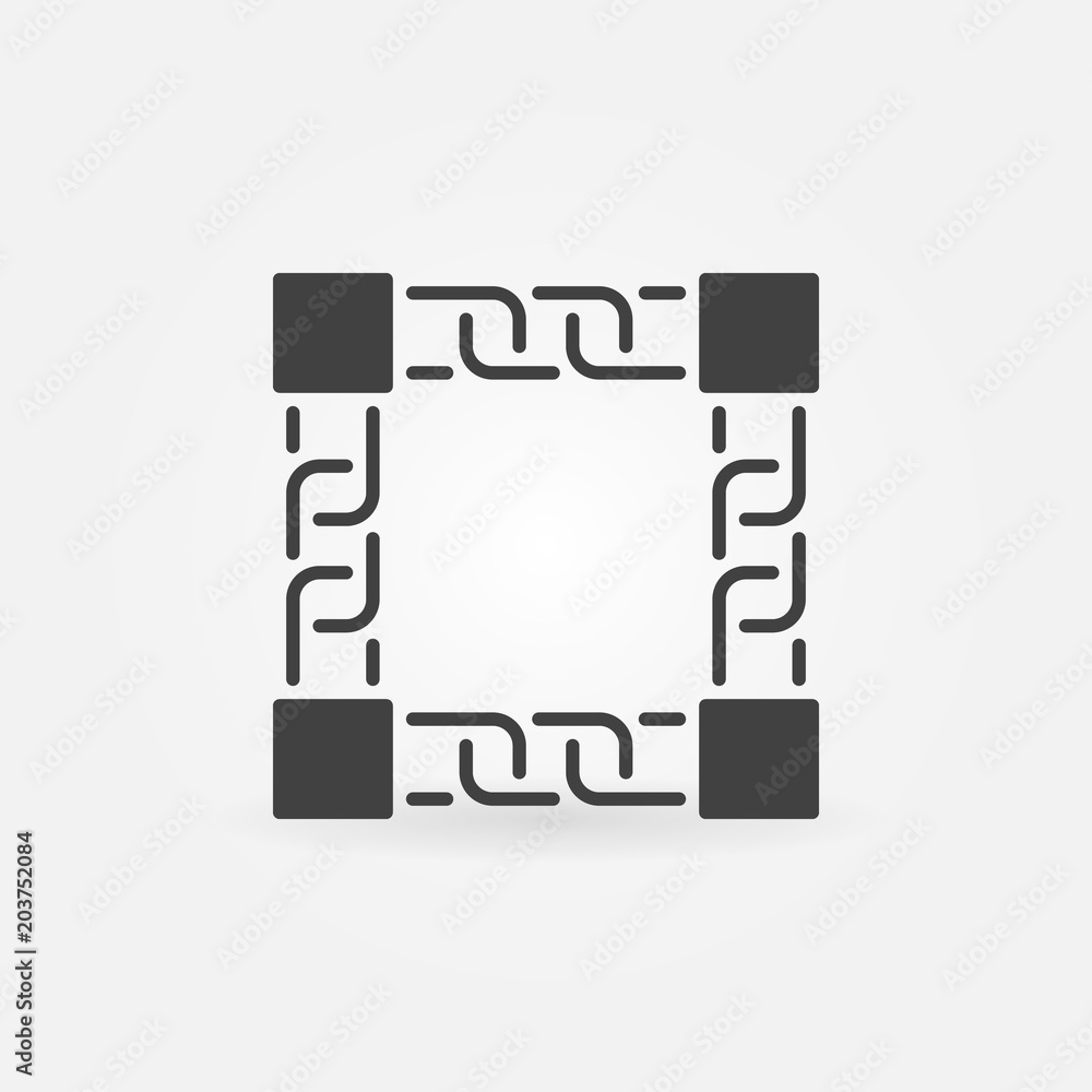 Poster simple blockchain technology vector icon or sign