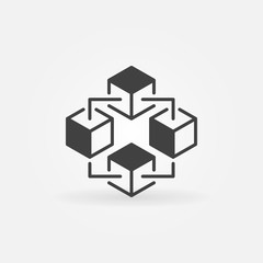 Blockchain technology vector icon or design element