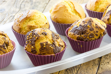 Sweet donuts with ciocolate