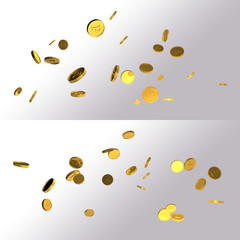 Simple financial related icons, 3d object coins