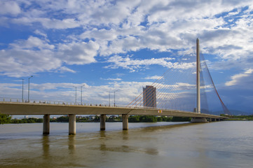 Fototapeta na wymiar Tran Thi Ly Bridge, Han driver in Da Nang City, Vietnam