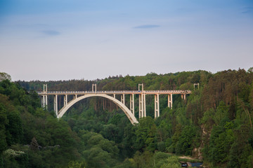 Bechyne Bridge Duha over Luznice river. Czech Republic.