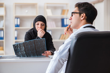 Muslim woman visiting doctor for regular check-up