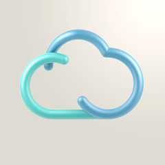 Cloud computing, data communication, 3d icon objects