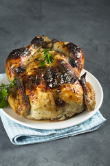 Roasted chicken with fresh parsley
