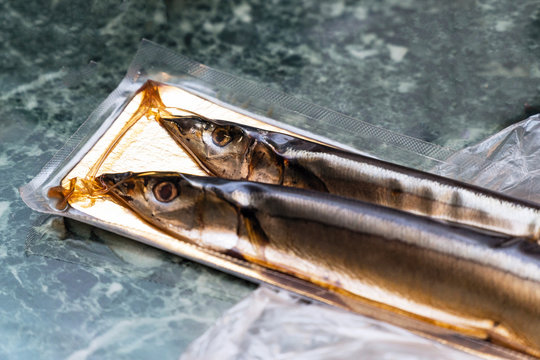 Sea Fish Saury In Vacuum Packaging