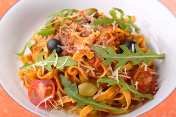 Pasta  Bolognese with tomato sauce