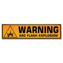 Vector and illustration graphic style, Arc Flash Hazard symbol,Yellow rectangle Warning Dangerous icon on white background,Attracting attention Security First sign,Idea for presentation EPS10.