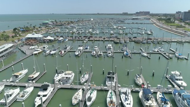 Drone &ndash; Boats in Corpus Christi Harbor, Texas