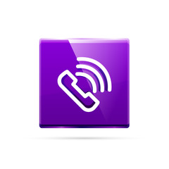 Phone button, call support idea, vector illustration