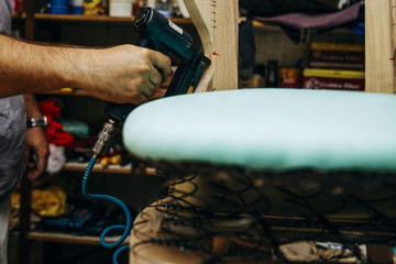 Detail from the upholstery workshop