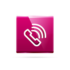 Phone button, call support idea, vector illustration