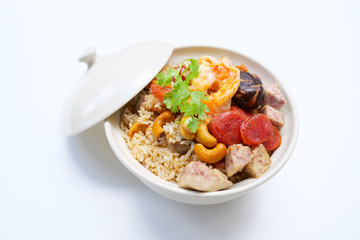  Rice Baked taro, Chinese sausage, Shiitake mushrooms. Asian food