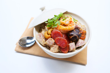  Rice Baked taro, Chinese sausage, Shiitake mushrooms. Asian food