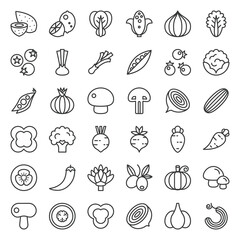 Vegetable icon set 2/2, line icon