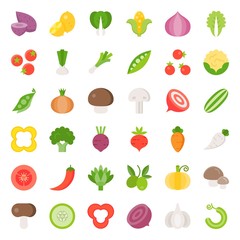 Vegetable icon set 2/2, flat design