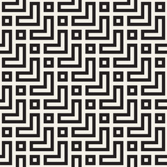 Stylish lines lattice. Ethnic monochrome texture. Abstract geometric background design. Vector seamless pattern.