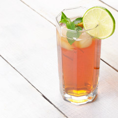Lime and mint Fruit beer with ice