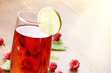 Lime and mint raspberry Fruit beer
