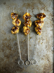 rustic golden barbecued chicken tail