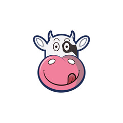 Head cow vector design