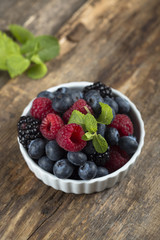 Fresh organic berries in the bowl