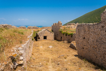 Fototapeta premium The interior of castle of Grivas in Lefkada ionian island in Greece. It was built in 1807 by Ali Pasha of Ioannina