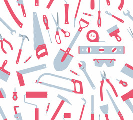 Seamless pattern of Tools isolated on white background