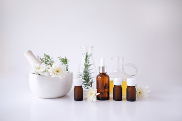 cosmetic nature skincare and essential oil aromatherapy .organic natural science beauty product .herbal alternative medicine . mock up.