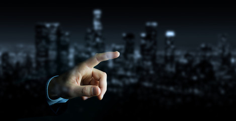 Businessman pointing finger