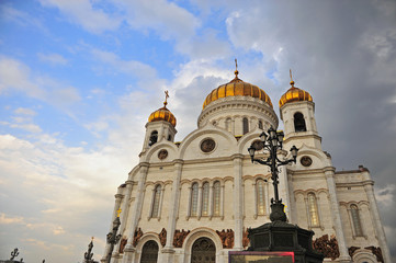 Facade of the cathedral of Moscow city