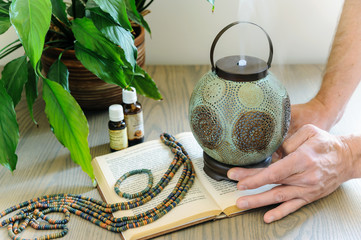 The ultrasonic aroma diffuser is made in  old style.