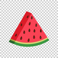 Watermelon sign vector icon. Realistic 3d ripe fruit illustration. Business concept simple flat pictogram on isolated transparent background.