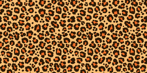 Print leopard pattern texture repeating seamless orange black