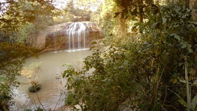 Datanla waterfalls. Dalat, Vietnam. View of the waterfall from afar