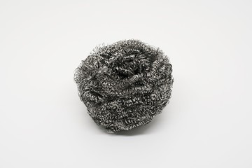 stainless steel scrubber on isolate background