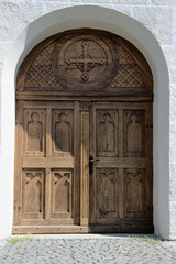 Fototapeta na wymiar Detail shot of an old Catholic church near Bad Aibling in Bavaria