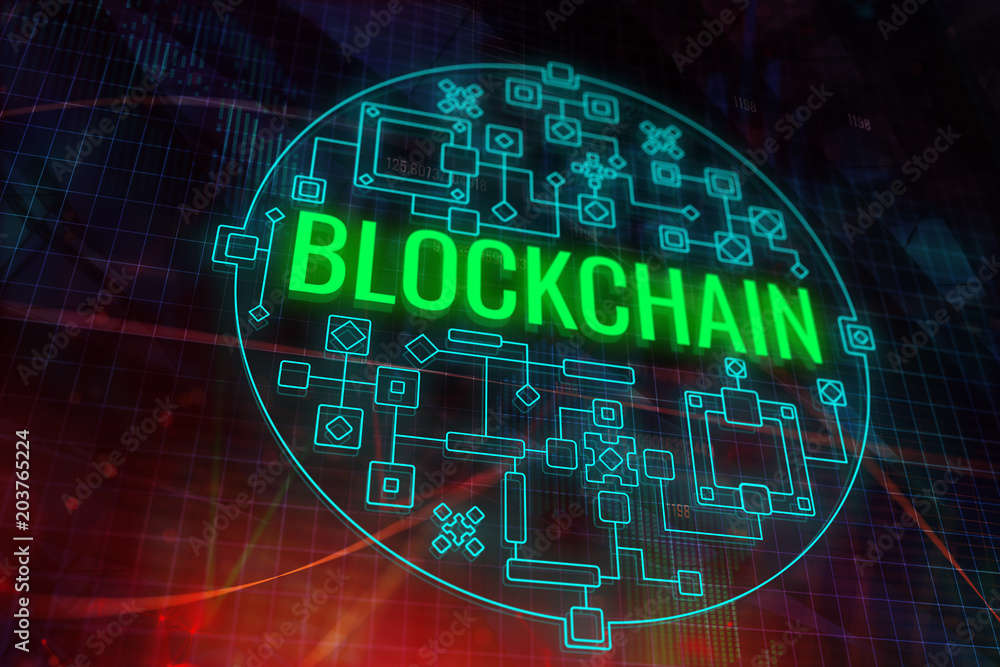 Aufkleber Abstract blockchain backdrop