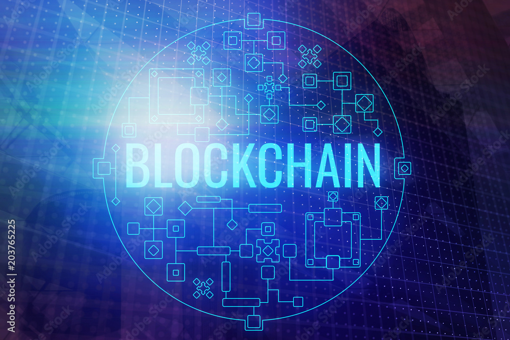 Poster Abstract blockchain background