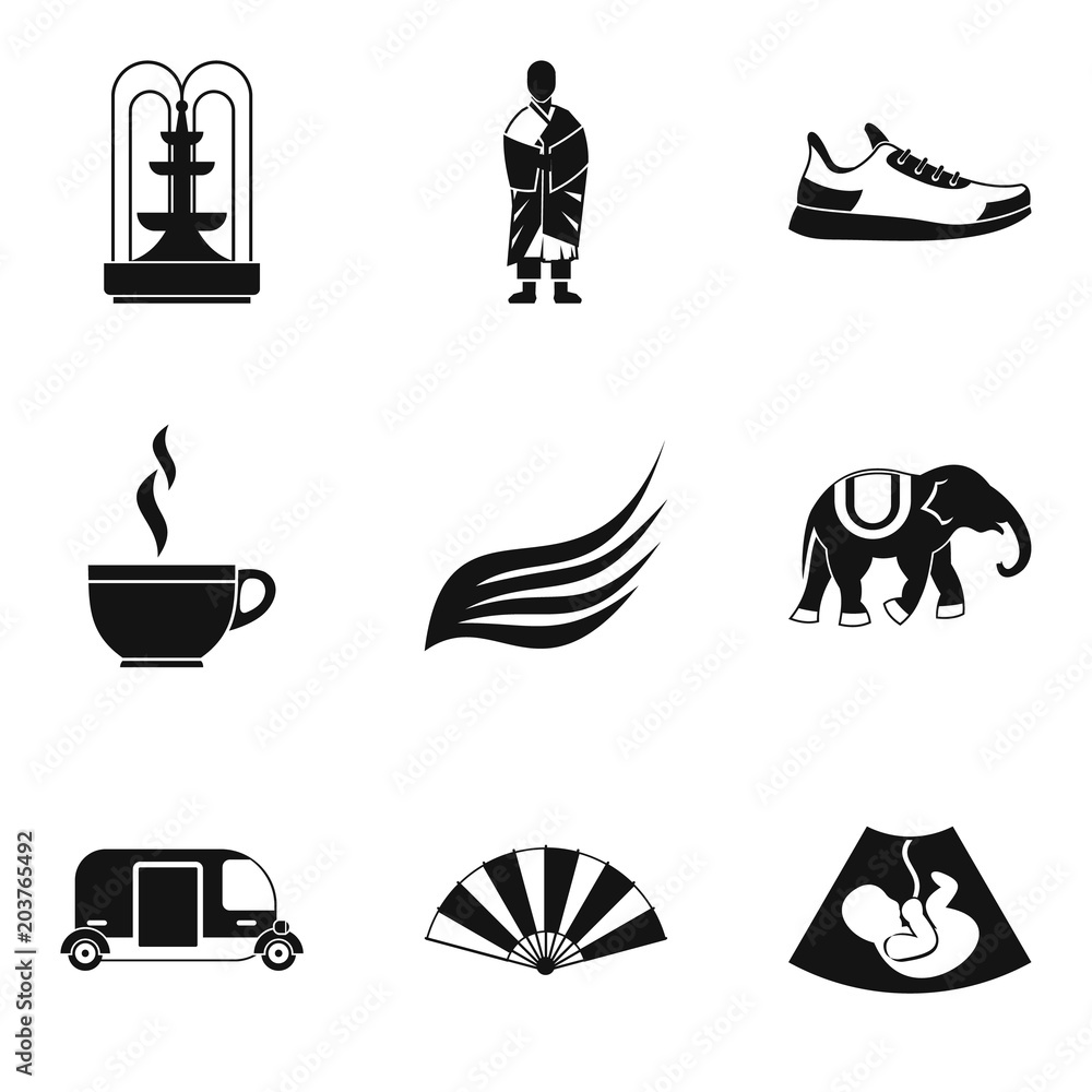 Poster composure icons set. simple set of 9 composure vector icons for web isolated on white background