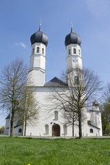 Detail shot of an old Catholic church near Bad Aibling in Bavaria