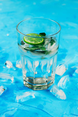 lemonade or cocktail of citrus with mint and ice