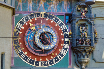 Astronomical dial of the Zytglogge, medieval clock tower, Bern, Switzerland