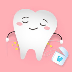 tooth with dental floss