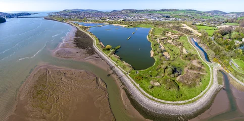 Fototapeten Aerial view of the Conwy RSPB nature reserve area in north wales © Lukassek